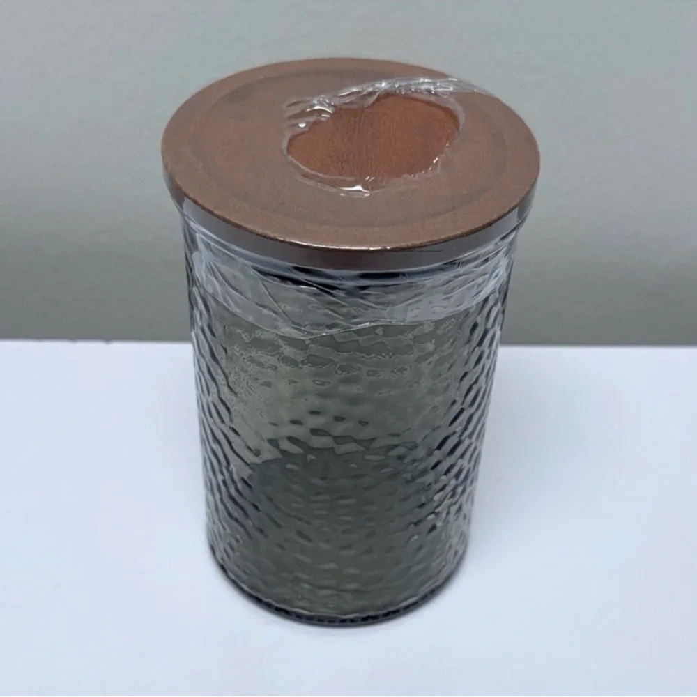 New! Target Bullseye Playground Taupe Hammered Glass Canister with Wooden Lid
